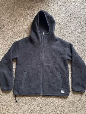 The North Face Black Hooded full zip fleece  Jacket size M